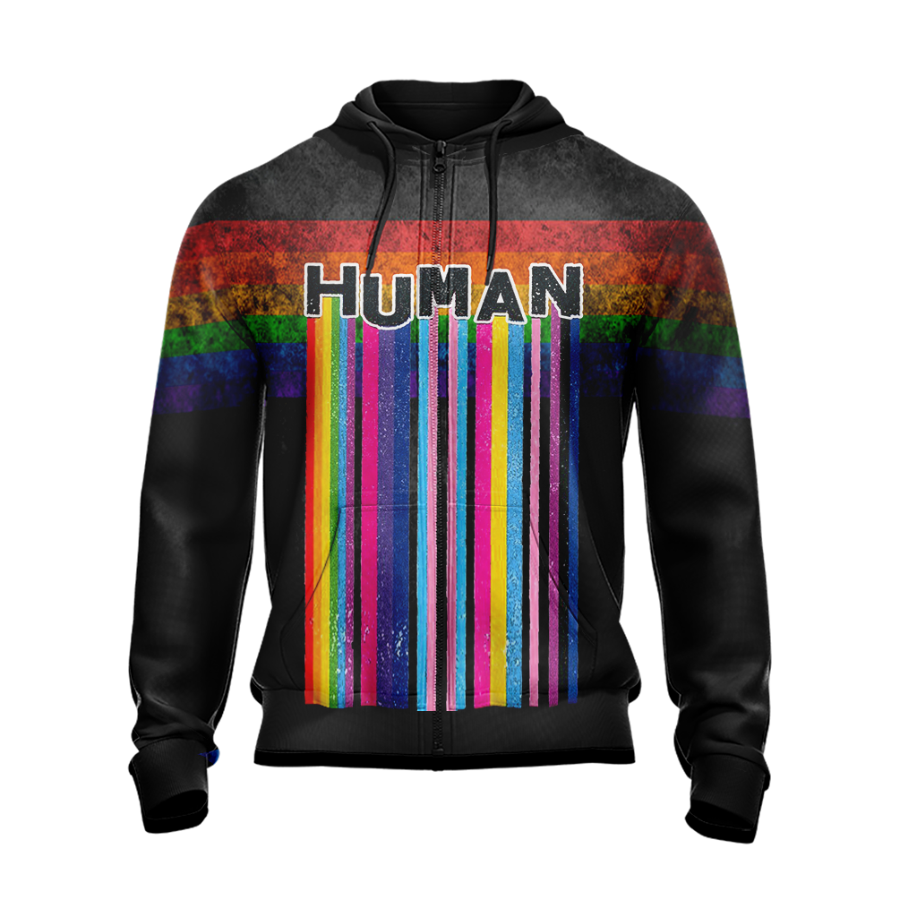 LGBT - Human Unisex Zip Up Hoodie