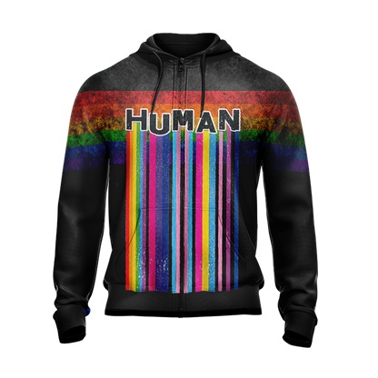 LGBT - Human Unisex Zip Up Hoodie