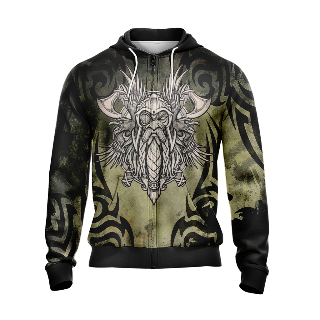 Odin New Unisex Zip Up Hoodie
