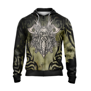 Odin New Unisex Zip Up Hoodie