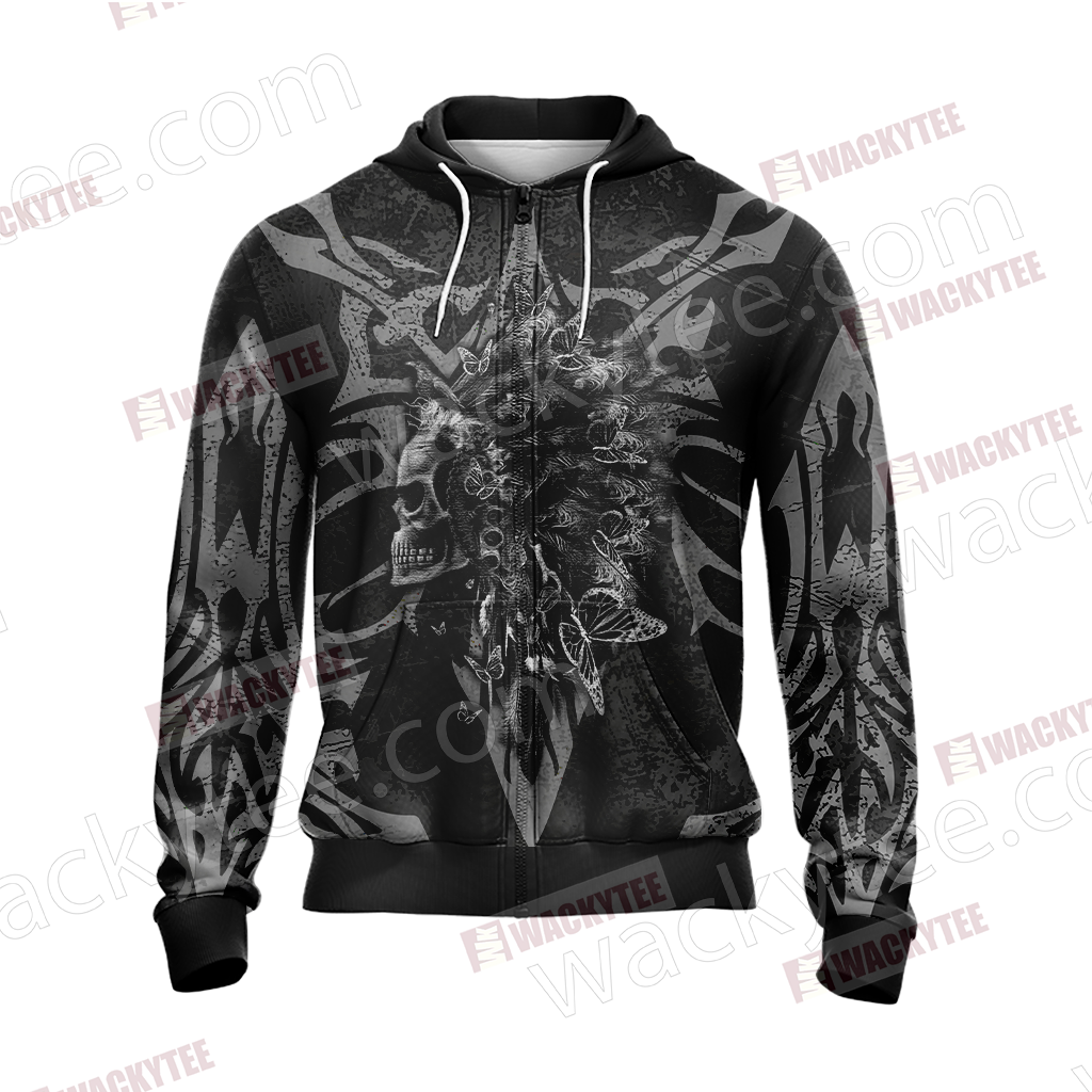 Skull Man Zip Up Hoodie