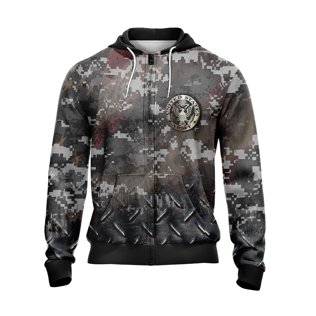 US Army Veteran Unisex Zip Up Hoodie