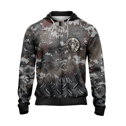US Army Veteran Unisex Zip Up Hoodie