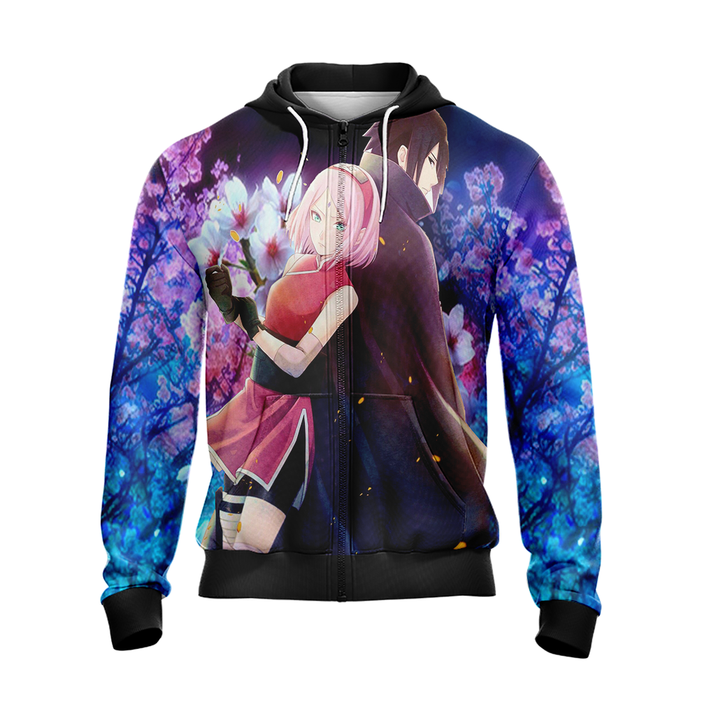 Naruto - Sasuke & Sakura Unisex Zip Up Hoodie Jacket