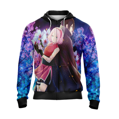 Naruto - Sasuke & Sakura Unisex Zip Up Hoodie Jacket