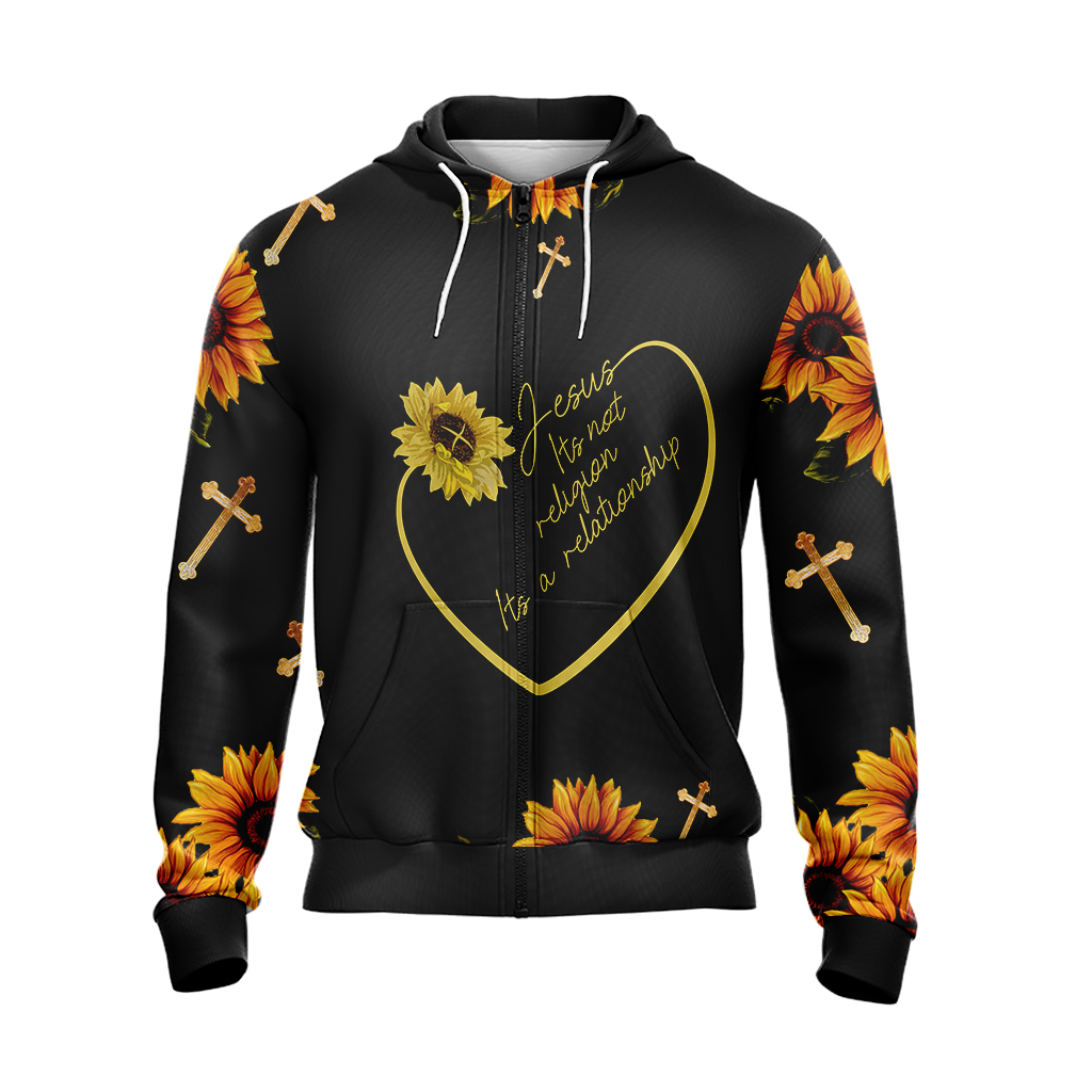 Christian - Its Not Religion Its A Relationship Unisex Zip Up Hoodie