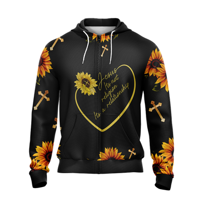 Christian - Its Not Religion Its A Relationship Unisex Zip Up Hoodie