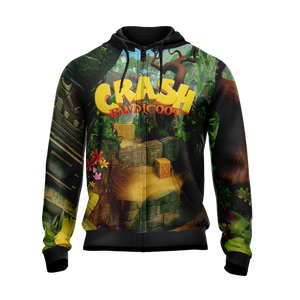 Crash Bandicoot New Style Unisex Zip Up Hoodie