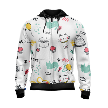 I'm Sorry I Only Date Fictional Characters Cats Anime Unisex Zip Up Hoodie