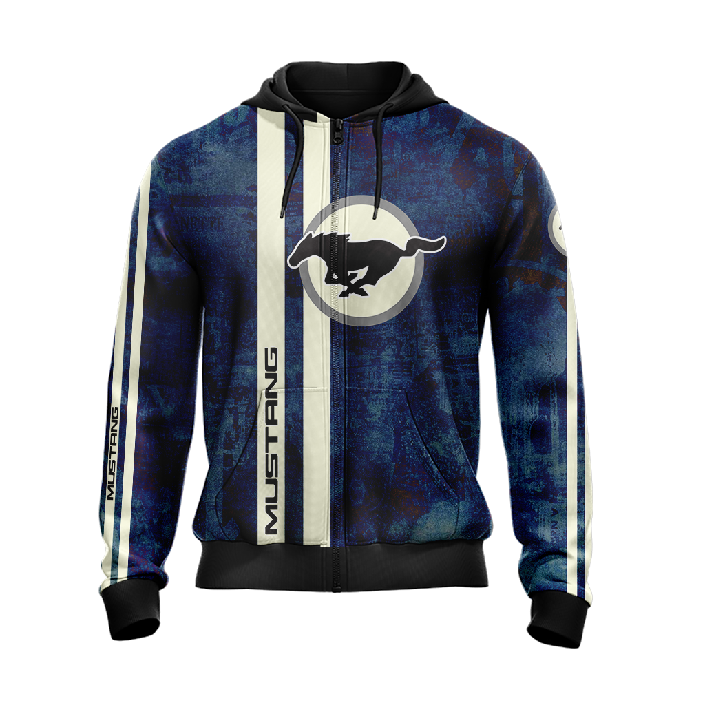 Mustang Racing Car Unisex Zip Up Hoodie
