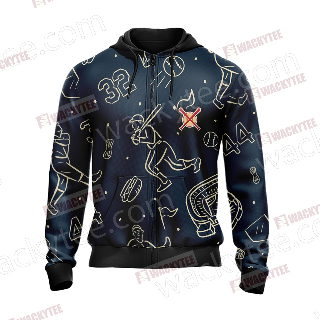Sorry Can't Baseball Bye Unisex Zip Up Hoodie