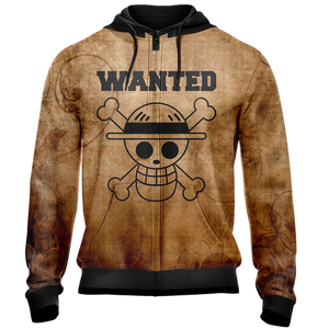 One Piece - Wanted Dead or Alive Unisex Zip Up Hoodie