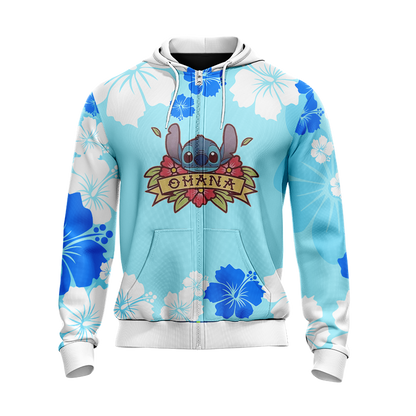 Ohana Stitch Unisex Zip Up Hoodie