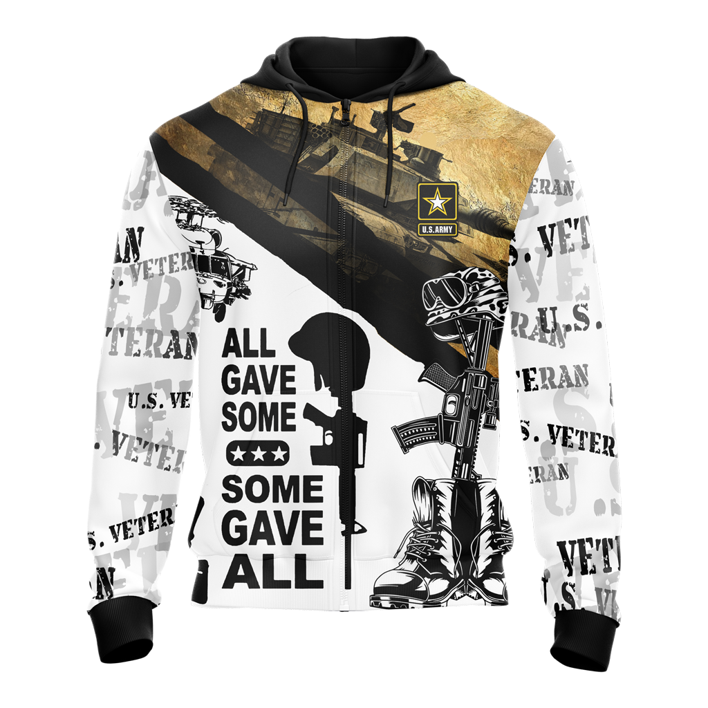 US Army Veteran T-shirt Zip Hoodie Hawaiian shirt