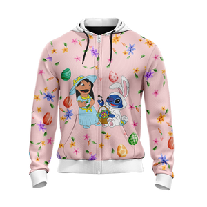 Happy Easters Day x Stitch Unisex Zip Up Hoodie