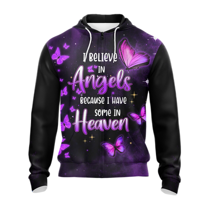 I Believe In Angels Because I Have You In Heaven T-shirt Zip Hoodie Pullover Hoodie