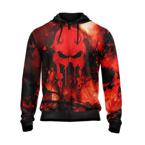 The Punisher Daredevil New Unisex Zip Up Hoodie