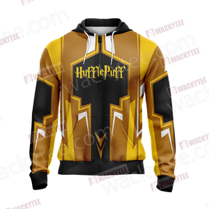 Harry Potter Hogwarts Castle - Hufflepuff House Wacky Style New Collection Unisex Zip Up Hoodie