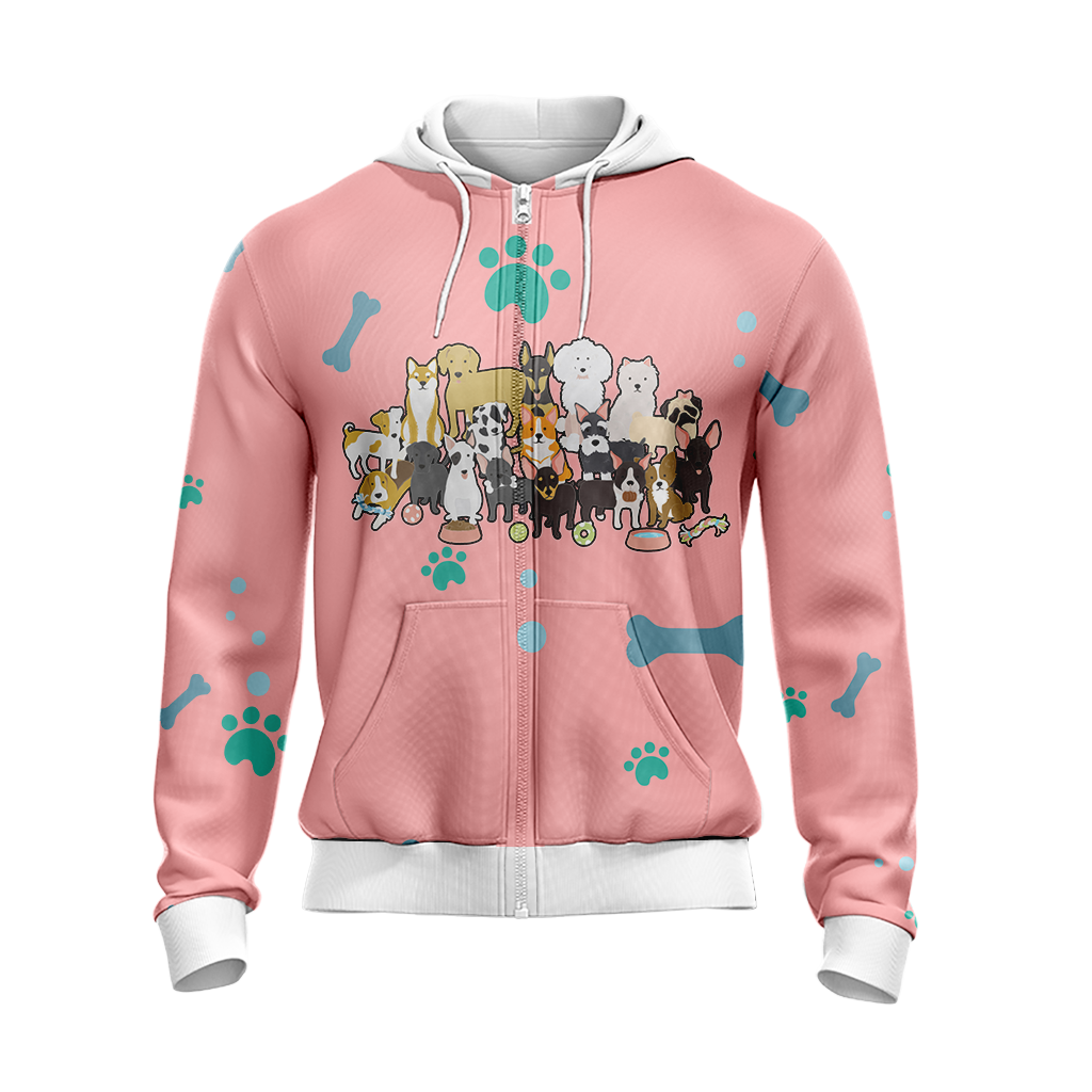 Dogs Comes Into Our Lives And Leave Paw Prints On Our Hearts Unisex Zip Up Hoodie