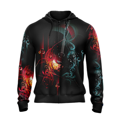 Guitar Music Doesn't Lie If There Is Something Be Changed In This World Then It Can Only Happen Through Music Unisex Zip Up Hoodie