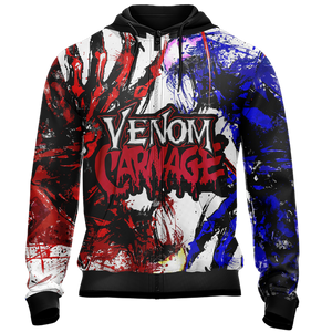 Venom and Carnage Unisex Zip Up Hoodie Jacket