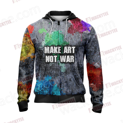 Make Art Not War Veteran Zip Up Hoodie
