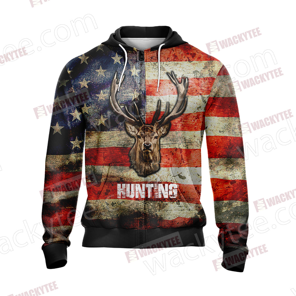 Hunting Us Flag Unisex 3D Hoodie