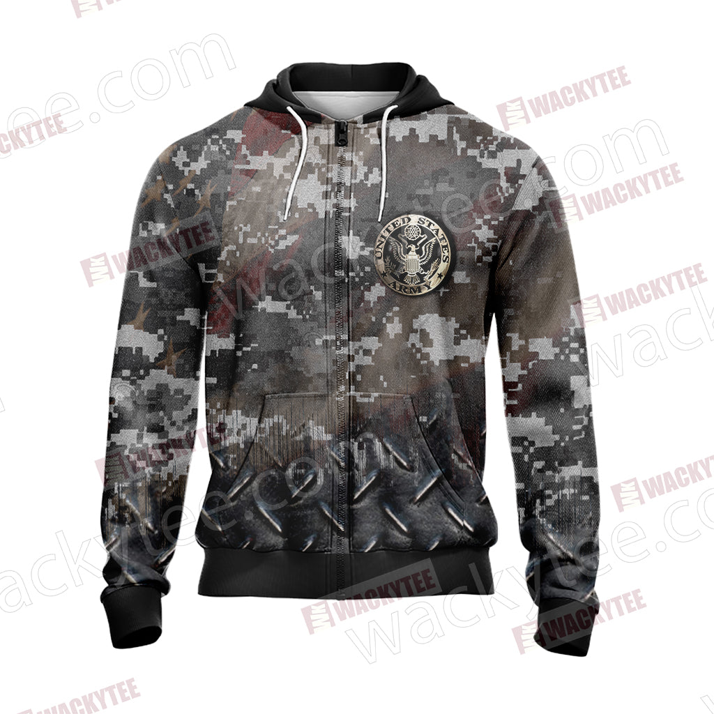 US Army Veteran Unisex Zip Up Hoodie Jacket
