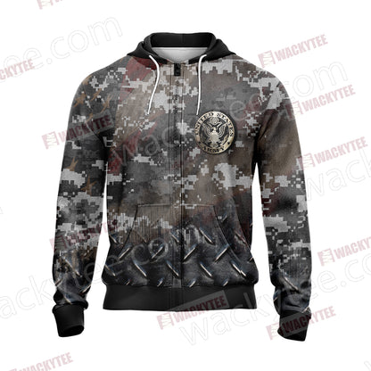US Army Veteran Unisex Zip Up Hoodie Jacket