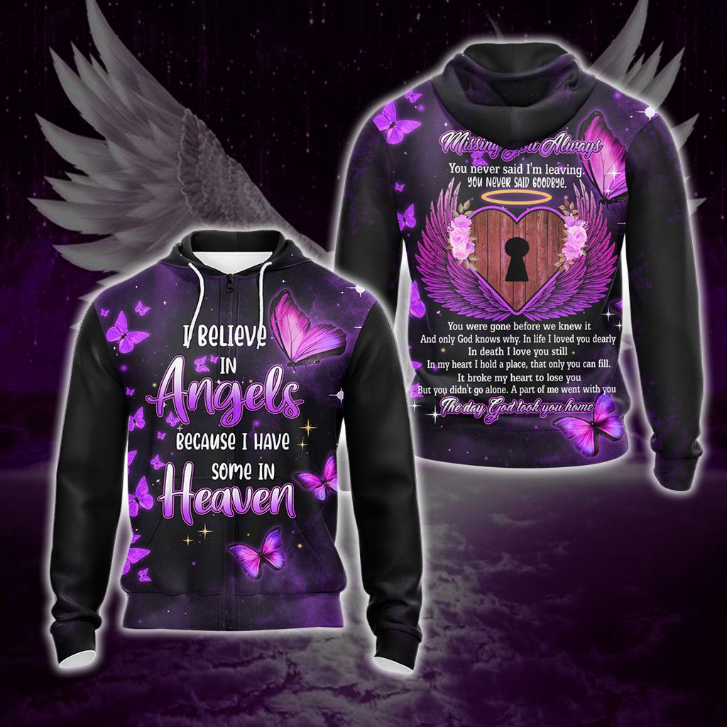I Believe In Angels Because I Have You In Heaven T-shirt Zip Hoodie Pullover Hoodie Zip Hoodie