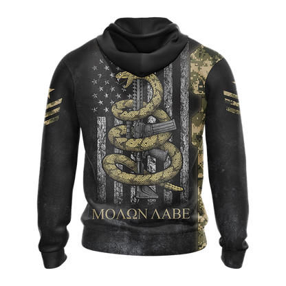 Molon Labe Come And Take Them Unisex 3D Zip Up Hoodie