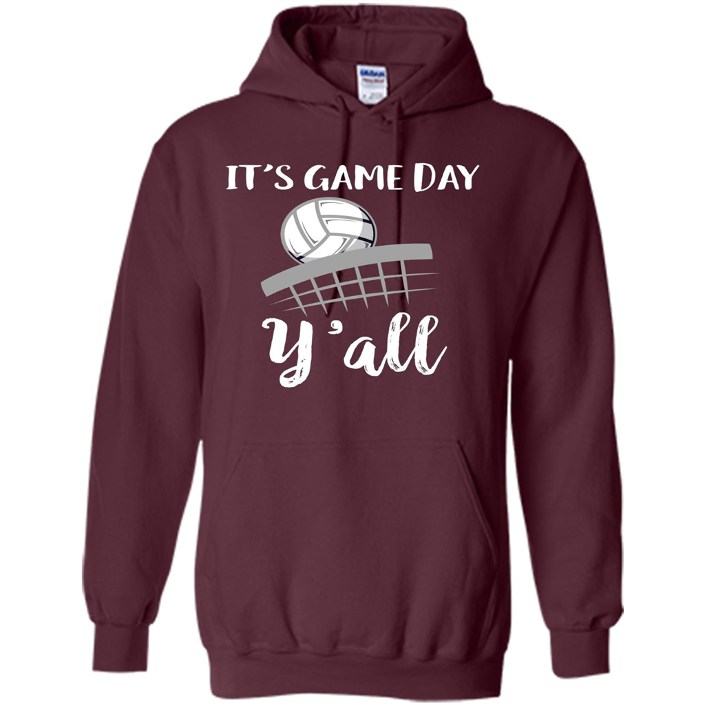 Volleyball Lovers T-shirt It's Game Day Y'all Tshirt Maroon