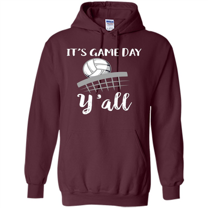 Volleyball Lovers T-shirt It's Game Day Y'all Tshirt Maroon