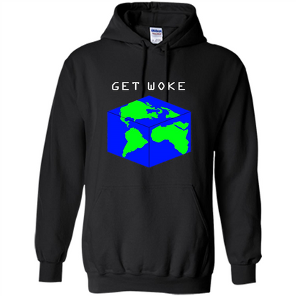 Flat Earther Get Woke T-shirt Earth Society T-shirt Black