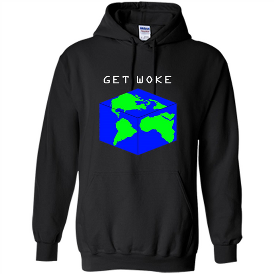 Flat Earther Get Woke T-shirt Earth Society T-shirt Black