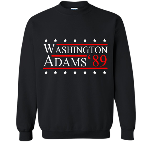 Washington Adams 1789 July 4th T-shirt Black