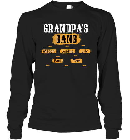 Grandpa's Gangs (Customized Name) Long Sleeve T-Shirt Long Sleeve T-Shirt Black