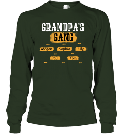 Grandpa's Gangs (Customized Name) Long Sleeve T-Shirt Long Sleeve T-Shirt Forest Green