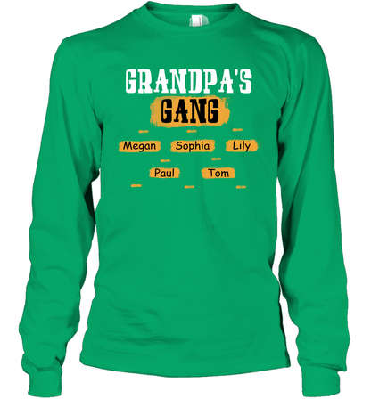 Grandpa's Gangs (Customized Name) Long Sleeve T-Shirt Long Sleeve T-Shirt Irish Green
