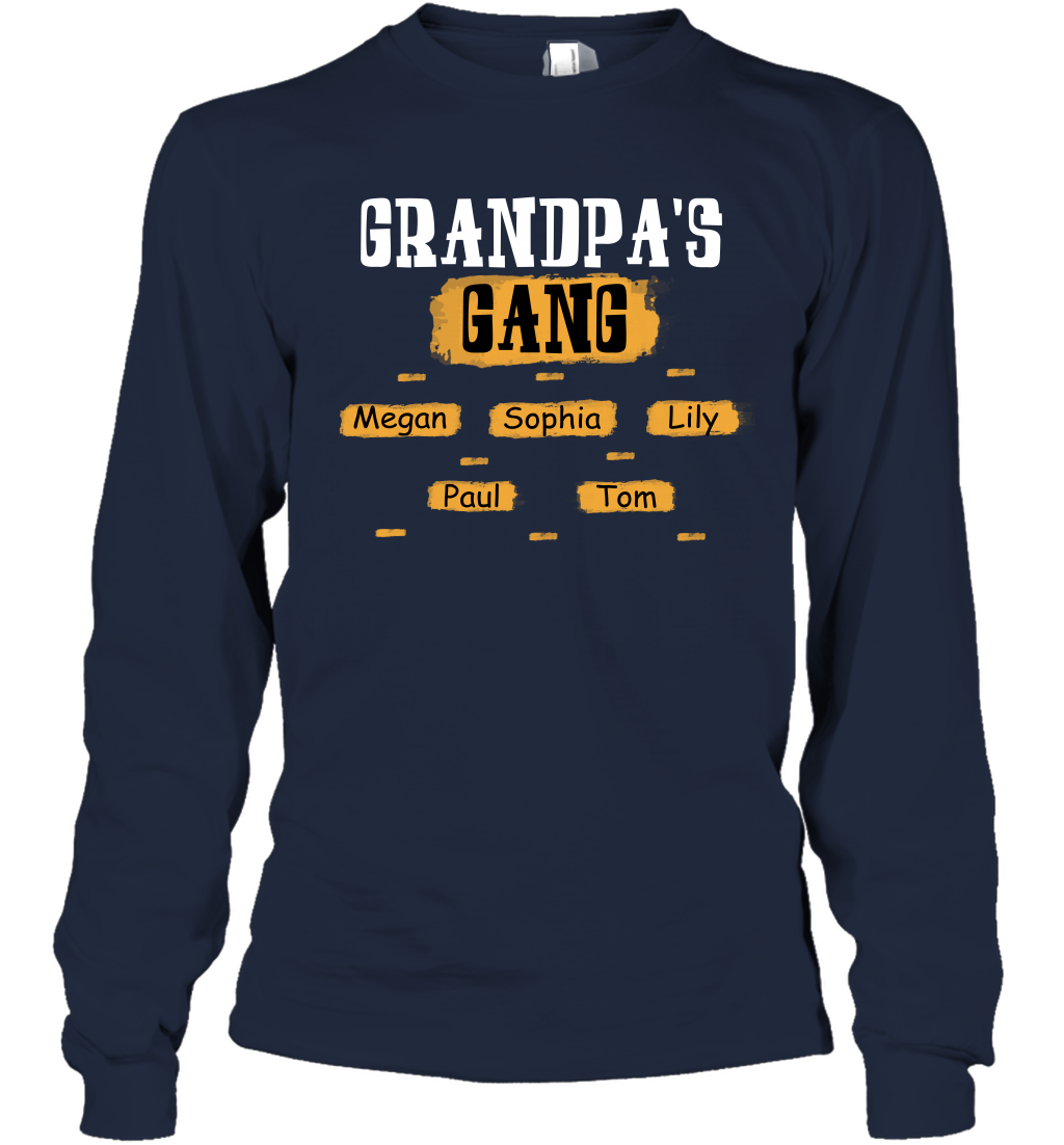 Grandpa's Gangs (Customized Name) Long Sleeve T-Shirt Long Sleeve T-Shirt Navy