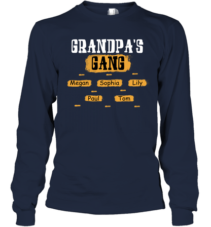 Grandpa's Gangs (Customized Name) Long Sleeve T-Shirt Long Sleeve T-Shirt Navy