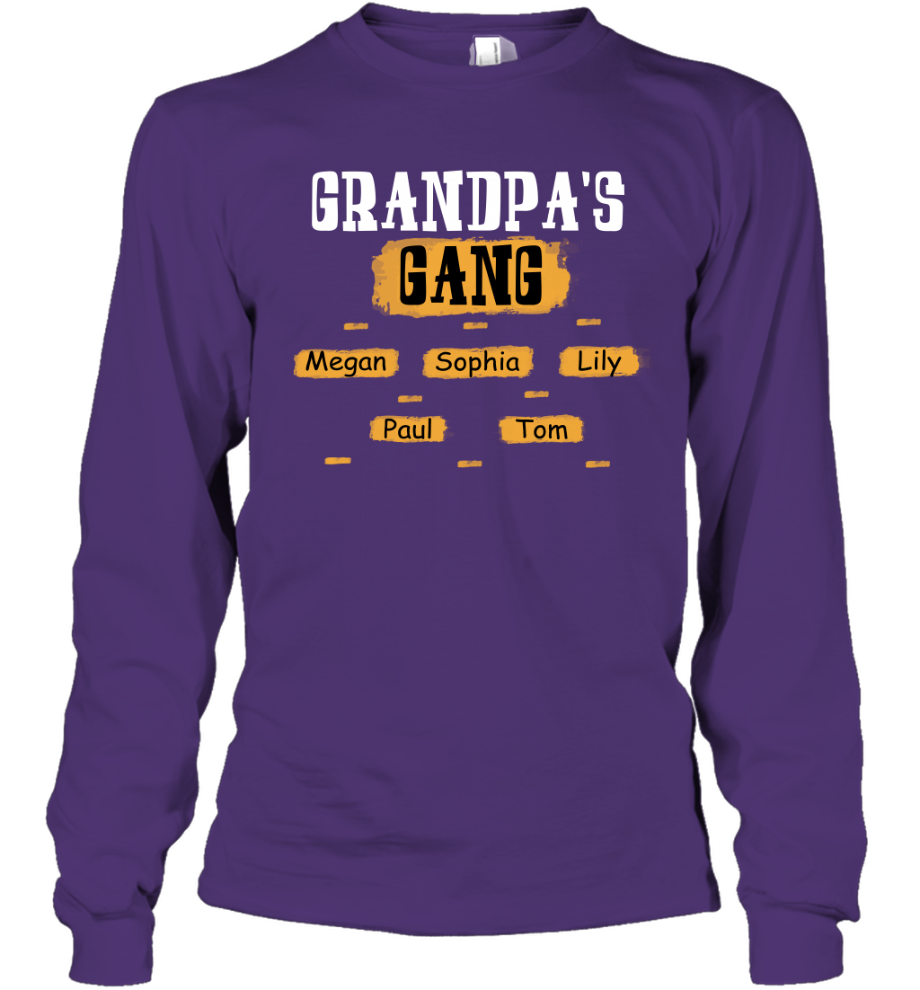 Grandpa's Gangs (Customized Name) Long Sleeve T-Shirt Long Sleeve T-Shirt Purple