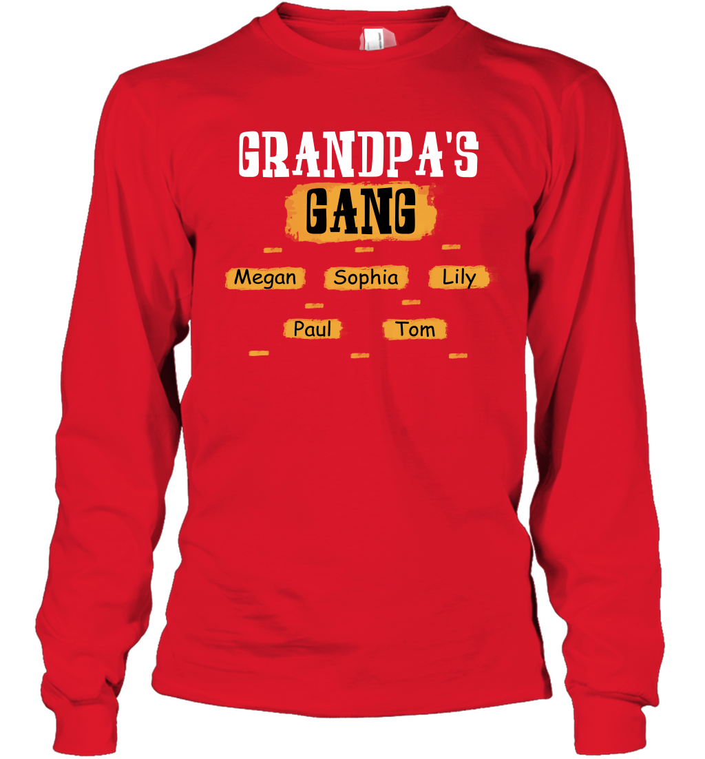 Grandpa's Gangs (Customized Name) Long Sleeve T-Shirt Long Sleeve T-Shirt Red