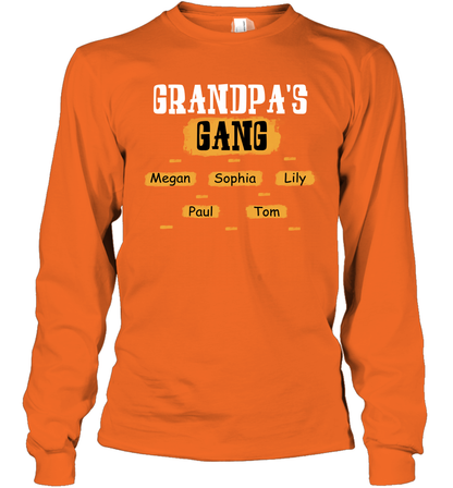 Grandpa's Gangs (Customized Name) Long Sleeve T-Shirt Long Sleeve T-Shirt S. Orange