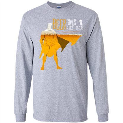 Beer. Beer Gives Me Super Powers T-shirt Sport Grey