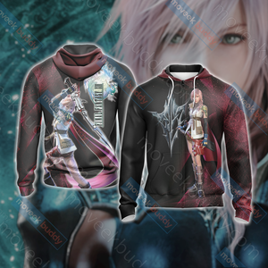 Final Fantasy XIII - Lightning Unisex 3D T-shirt Zip Hoodie S 