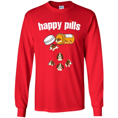 Dog Lover T-shirt Happy Pills T-shirt Red