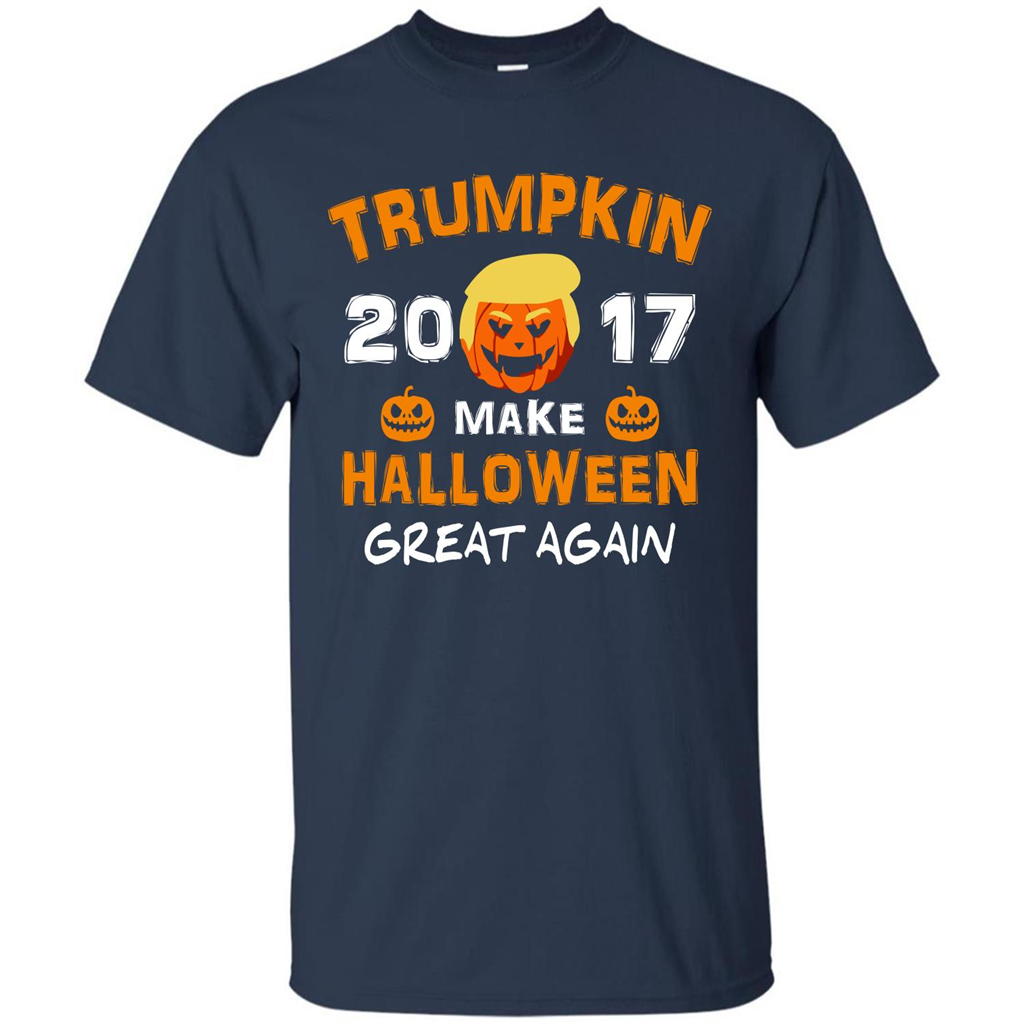 Halloween T-shirt Trumpkin 2017 Make Halloween Great Again T-shirt Navy
