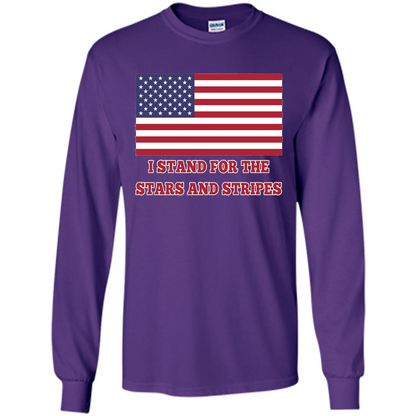 I Stand For The Star And Stripes American Flag T-shirt Purple