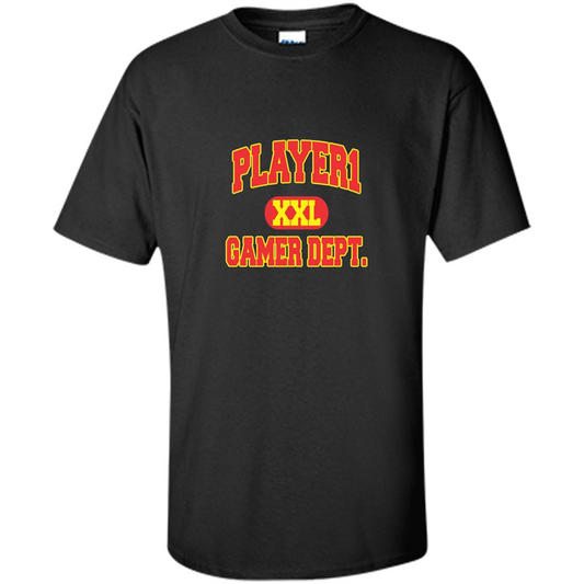 Gamer T-shirt Player 1 XXL Gamer Department Black